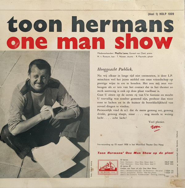 Toon Hermans : One Man Show (Deel 1) (10", Bla)