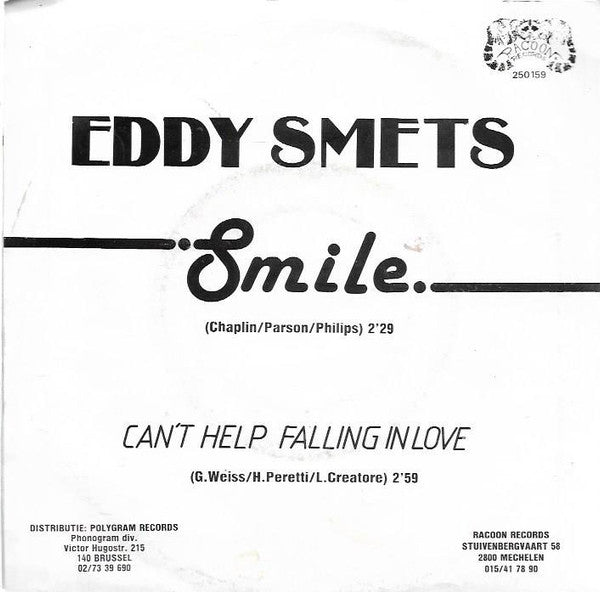 Eddy Smets : Smile / Can’t Help Falling In Love  (7")