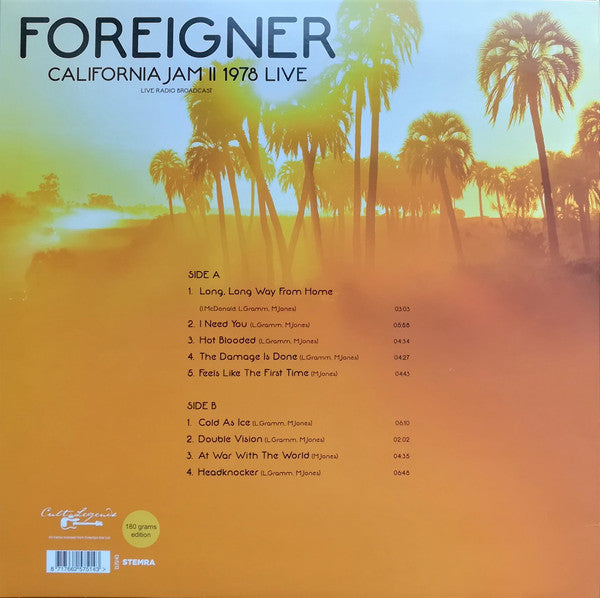 Foreigner : California Jam II 1978 Live (LP, Album, Unofficial, 180)