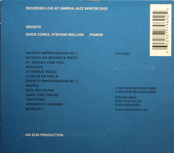 Chick Corea / Stefano Bollani : Orvieto (CD, Album)