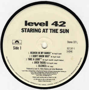 Level 42 : Staring At The Sun (LP, Album, Club)