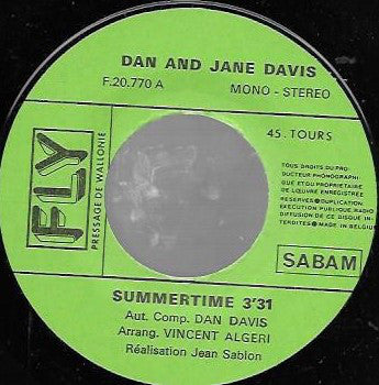 Dan Davis (22), Jane Davis (4) : Summertime (7")