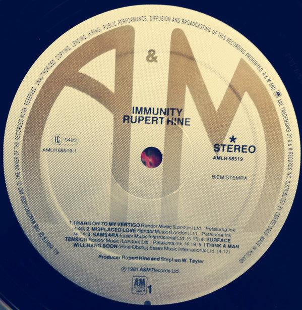 Rupert Hine : Immunity (LP, Album)