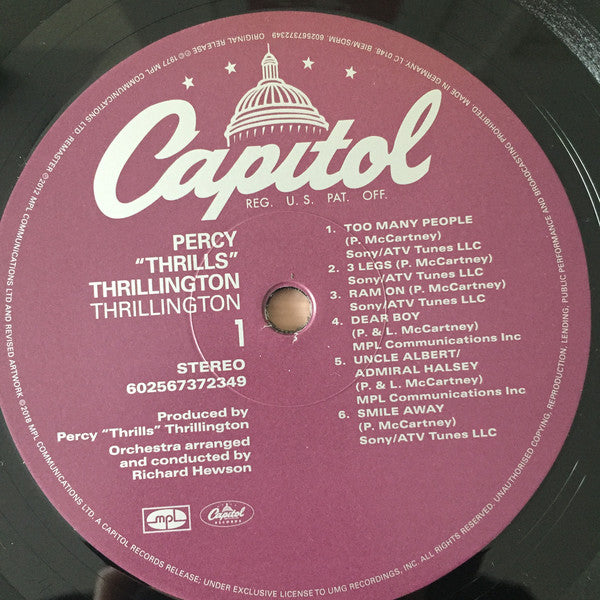 Percy Thrillington : Thrillington (LP, Album, RE, 180)