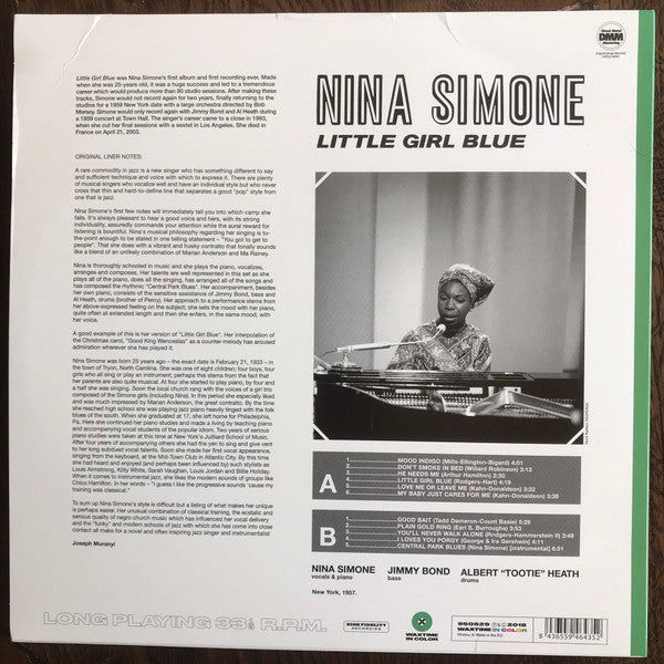 Nina Simone : Little Girl Blue (LP, Album, Ltd, RE, Gre)