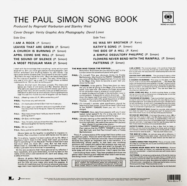 Paul Simon : The Paul Simon Song Book (LP, Album, Mono, RE)