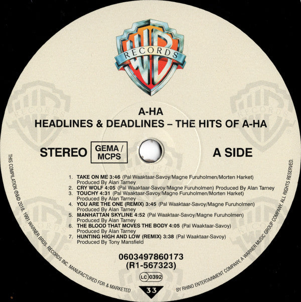 a-ha : Headlines And Deadlines - The Hits Of A-Ha (LP, Comp, RE)