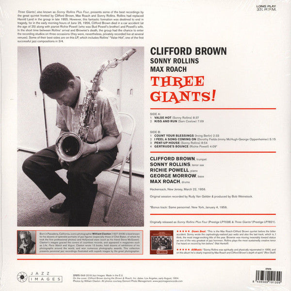 Clifford Brown, Sonny Rollins, Max Roach : Three Giants! (LP, Album, Ltd, RE, Gat)