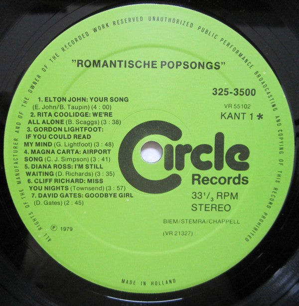 Various : Romantische Popsongs (2xLP, Comp)