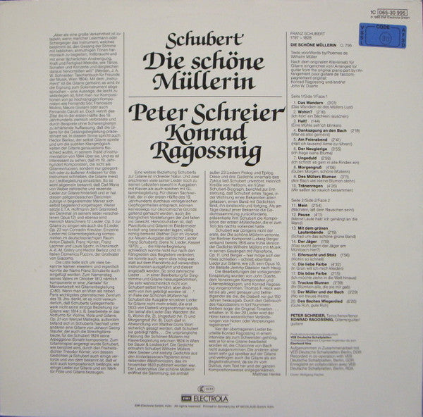Franz Schubert - Peter Schreier, Konrad Ragossnig : Die Schöne Müllerin (LP)