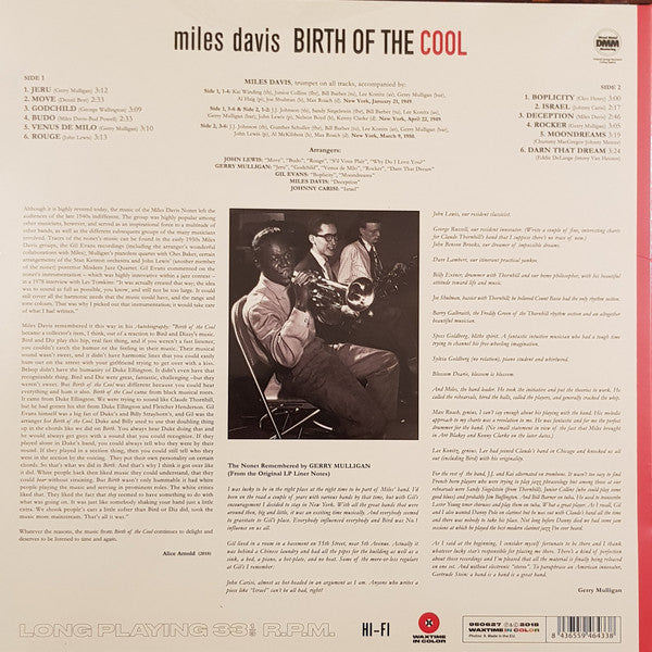 Miles Davis : Birth Of The Cool (LP, Album, Comp, Ltd, RE, Red)