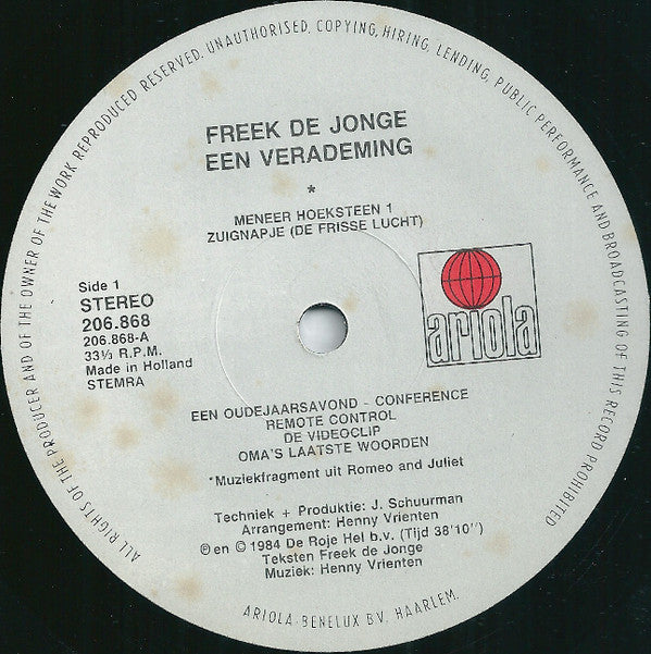 Freek de Jonge : Een Verademing (LP, Album)