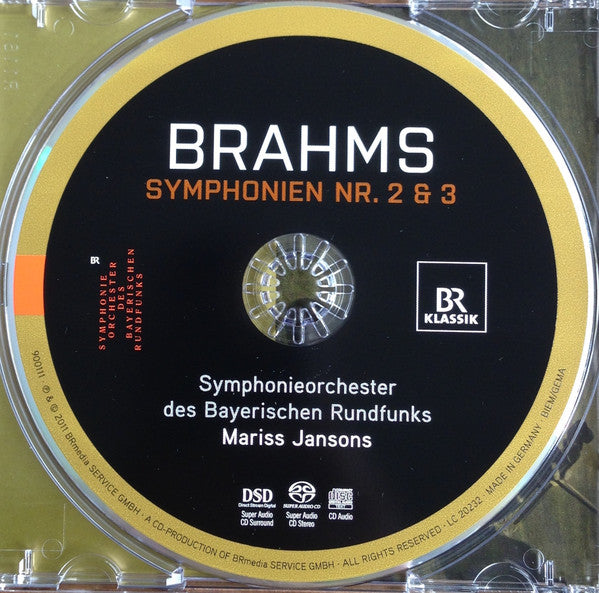 Johannes Brahms, Symphonie-Orchester Des Bayerischen Rundfunks, Mariss Jansons : Symphonien Nr. 2 & 3 (SACD, Hybrid, Multichannel)