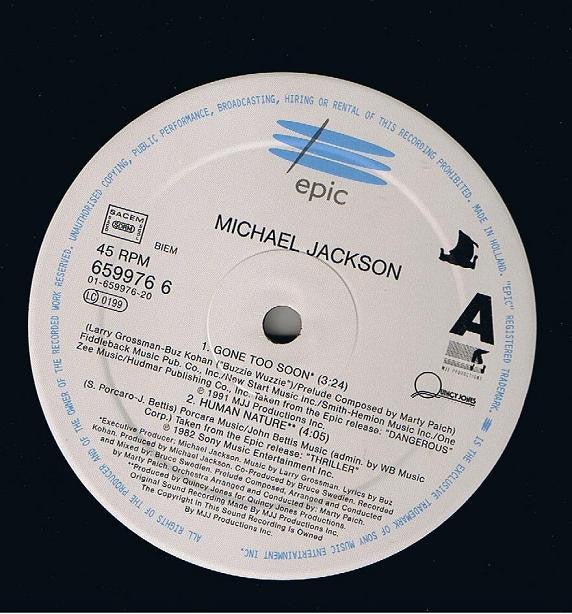 Michael Jackson : Gone Too Soon (12", Single)