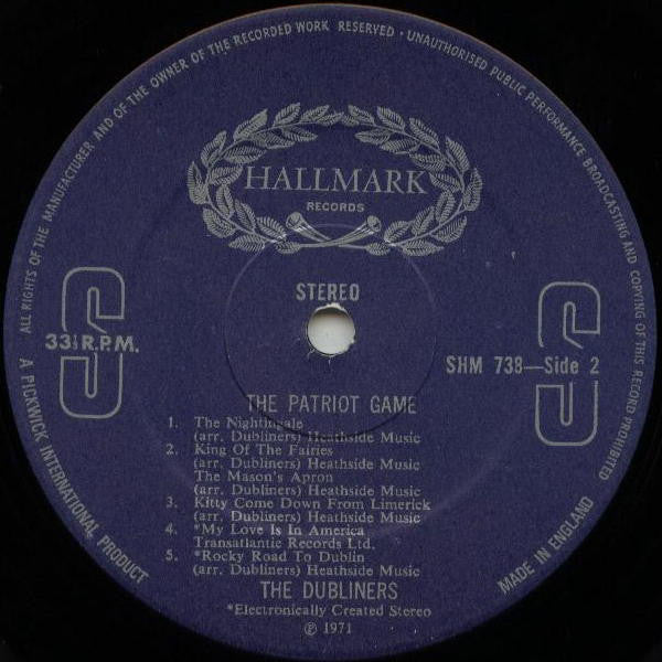 The Dubliners : The Patriot Game (LP, Album, Comp)