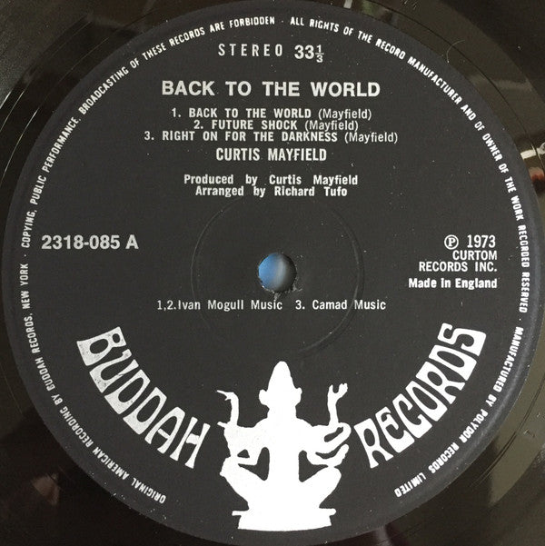 Curtis Mayfield : Back To The World (LP, Album)