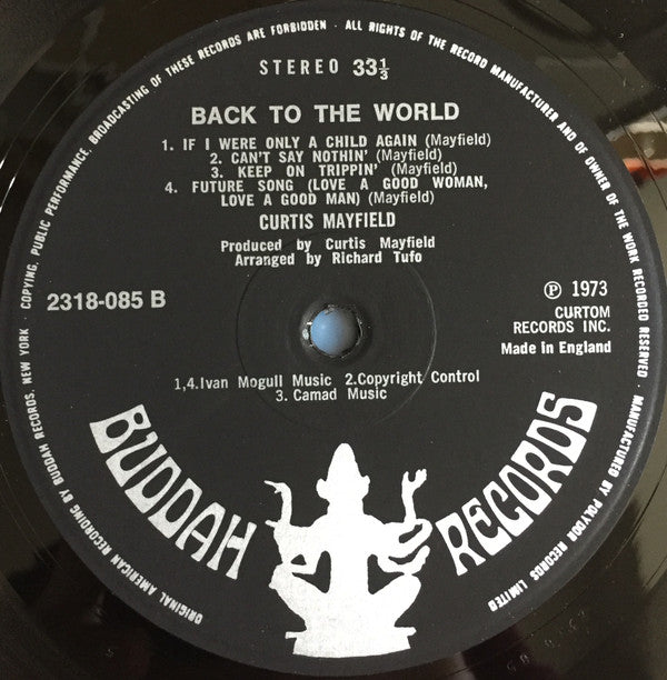 Curtis Mayfield : Back To The World (LP, Album)