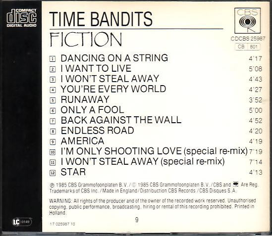 Time Bandits : Fiction (CD, Album)