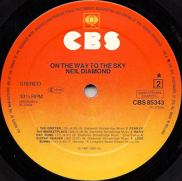 Neil Diamond : On The Way To The Sky (LP, Album)