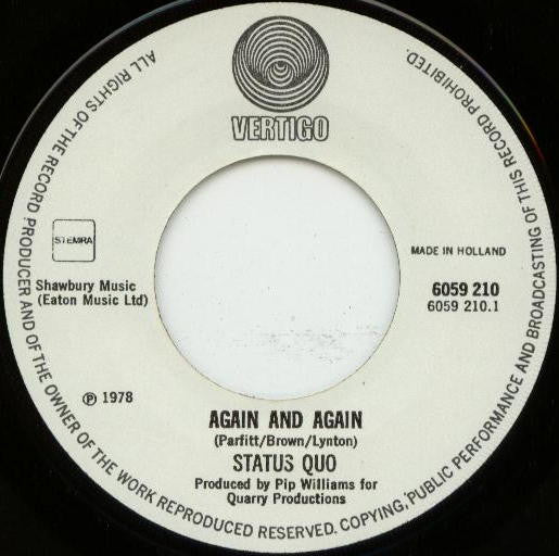 Status Quo : Again And Again (7", Single)