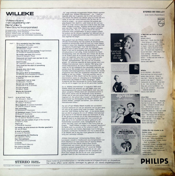Willeke Alberti Met Begeleiding Van The New Sound Incorporated : Willeke Internationaal (LP)