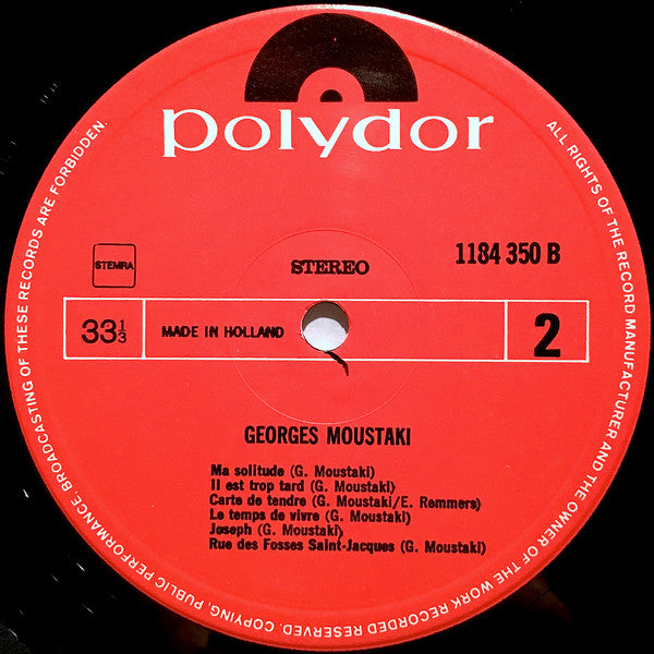 Georges Moustaki : Georges Moustaki (LP, Album, RE, Gat)