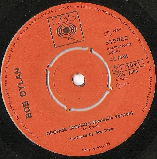 Bob Dylan : George Jackson (7", Single)