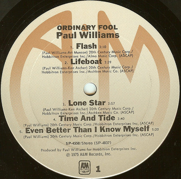 Paul Williams (2) : Ordinary Fool (LP, Album, Ter)