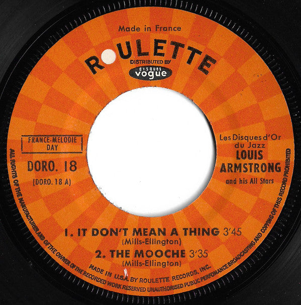 Louis Armstrong And His All-Stars : It Don't Mean A Thing / The Mooche / Black And Tan Fantasy / Just Squeeze Me (7", EP)