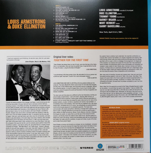 Louis Armstrong & Duke Ellington : The Great Summit (LP, Comp, Ltd, RE, Blu)