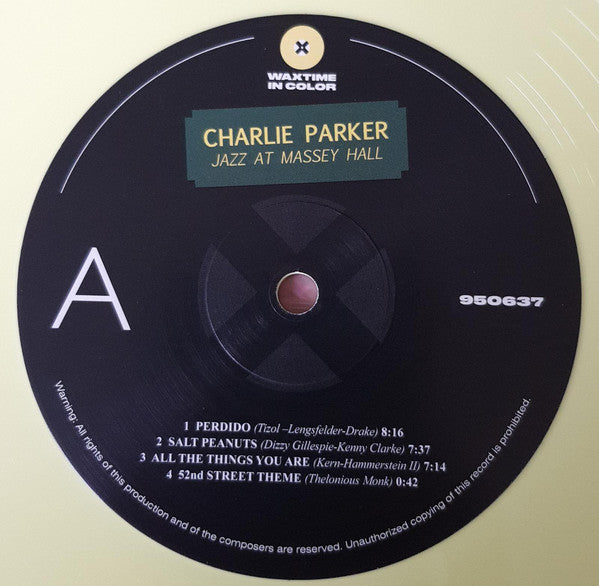 Charlie Parker Featuring Dizzy Gillespie, Bud Powell, Charles Mingus, Max Roach : Jazz At Massey Hall (LP, Album, Ltd, RE, RM, Yel)