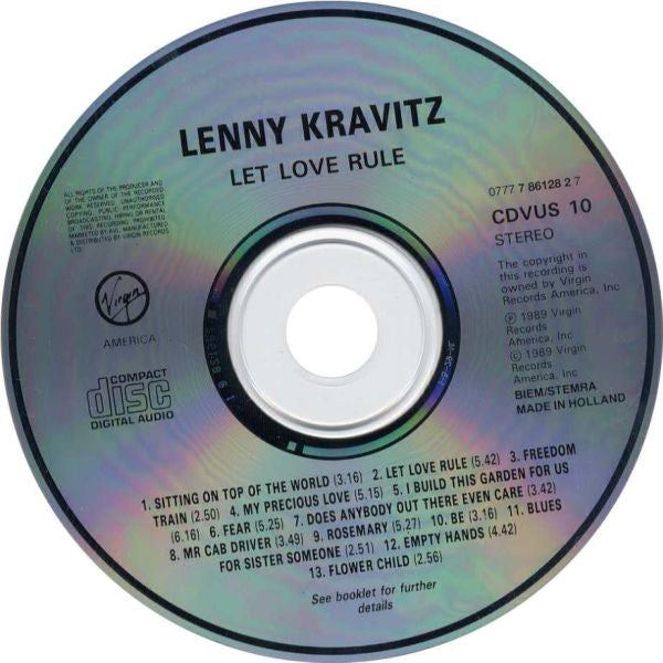 Lenny Kravitz : Let Love Rule (CD, Album, RE, EMI)