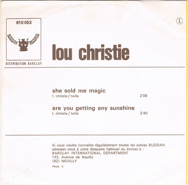 Lou Christie : She Sold Me Magic (7", Single)