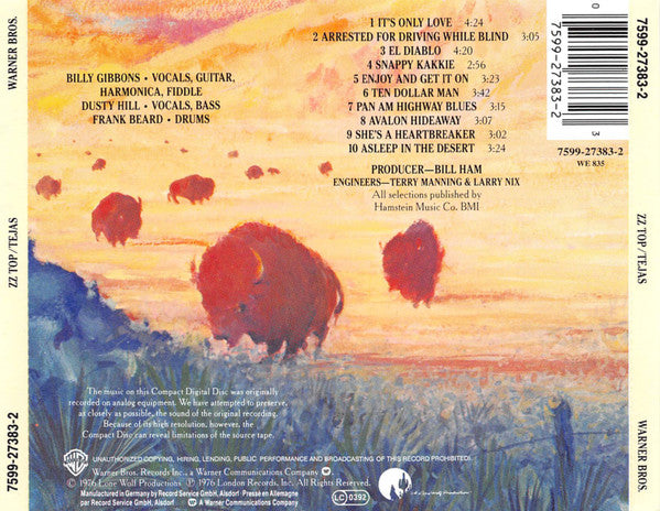 ZZ Top : Tejas (CD, Album, RE)