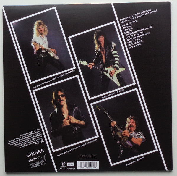 Sinner : Touch Of Sin (LP, Album, Ltd, Num, RE, Blu)