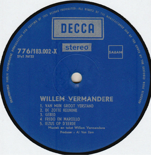 Willem Vermandere : Willem Vermandere (LP, Album)