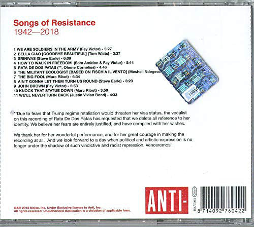 Marc Ribot : Songs Of Resistance 1942-2018 (CD, Album)