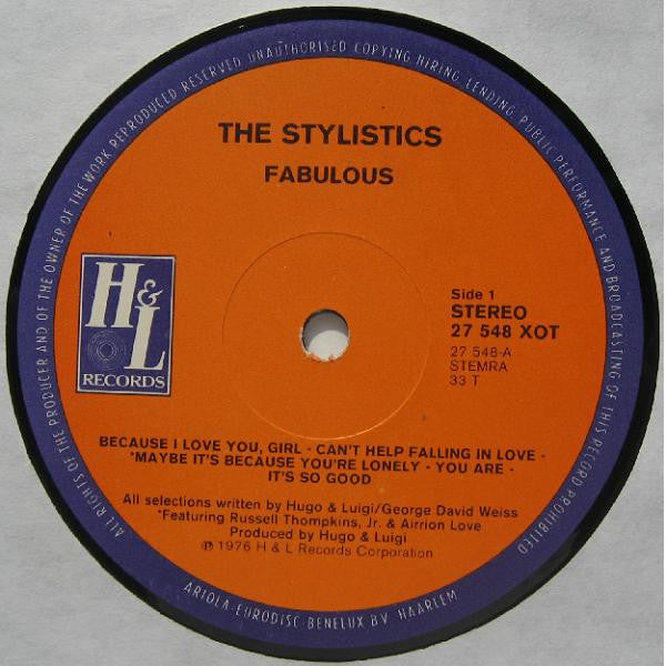 The Stylistics : Fabulous (LP, Album)