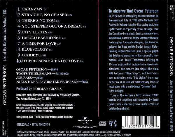 Oscar Peterson : Live At The Northsea Jazz Festival, 1980 (CD, Album, RE, RM)