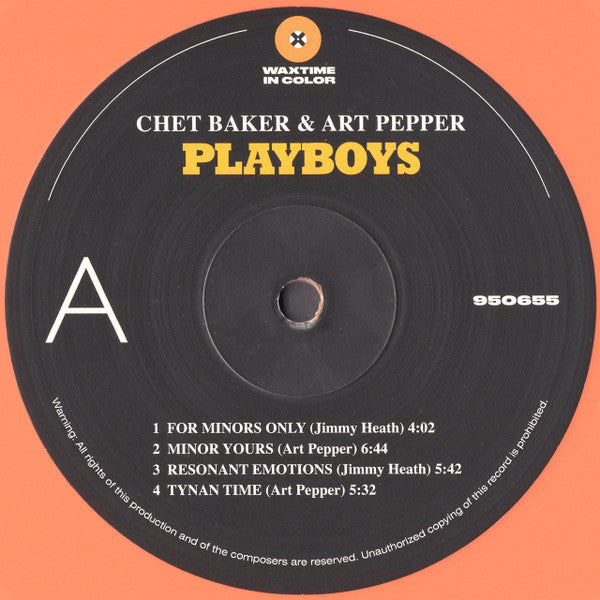 Chet Baker & Art Pepper : Playboys (LP, Album, Ltd, RE, Ora)