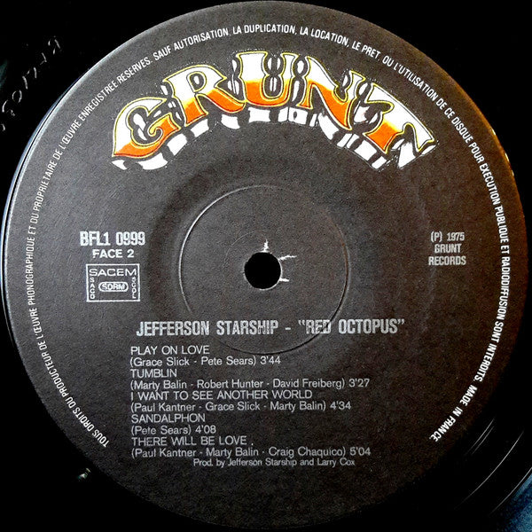 Jefferson Starship : Red Octopus (LP, Album, RE)