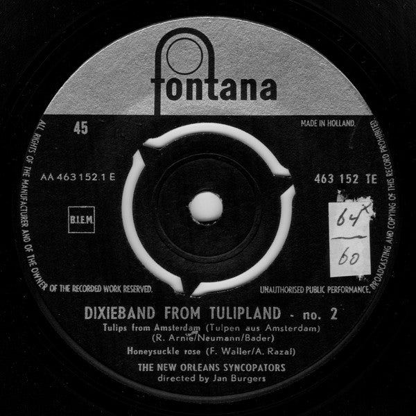 The New Orleans Syncopators : Dixieband From Tulipland No 2 (7", EP)