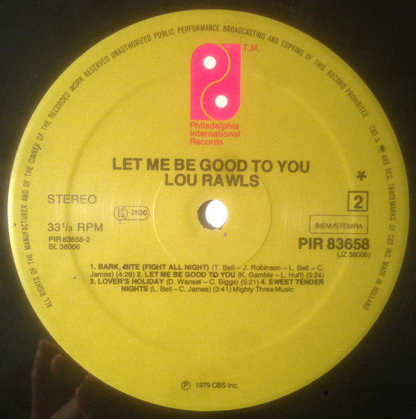 Lou Rawls : Let Me Be Good To You (LP, Album)