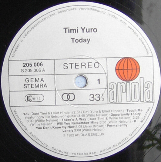 Timi Yuro : Today (LP, Album)