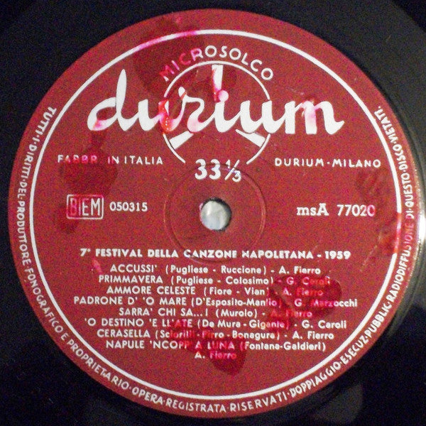 Various : 7° Festival Della Canzone Napoletana 1959 (LP, Comp)