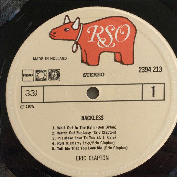 Eric Clapton : Backless (LP, Album, Gat)