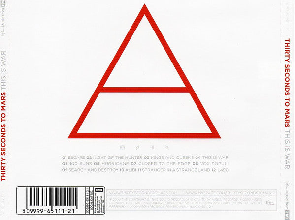 30 Seconds To Mars : This Is War (CD, Album, RE)