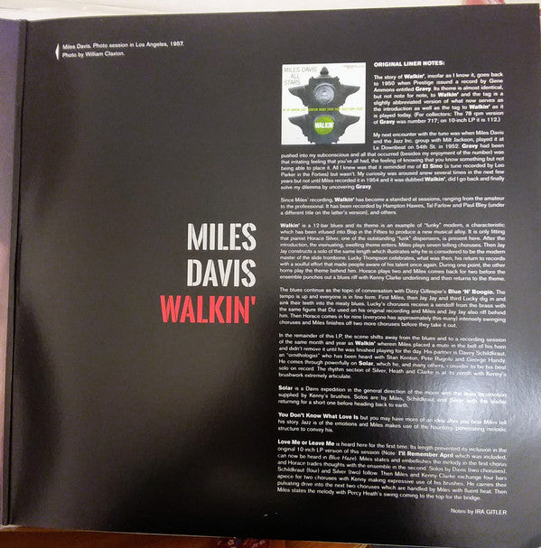 Miles Davis : Walkin' (LP, Album, Num, Gat)