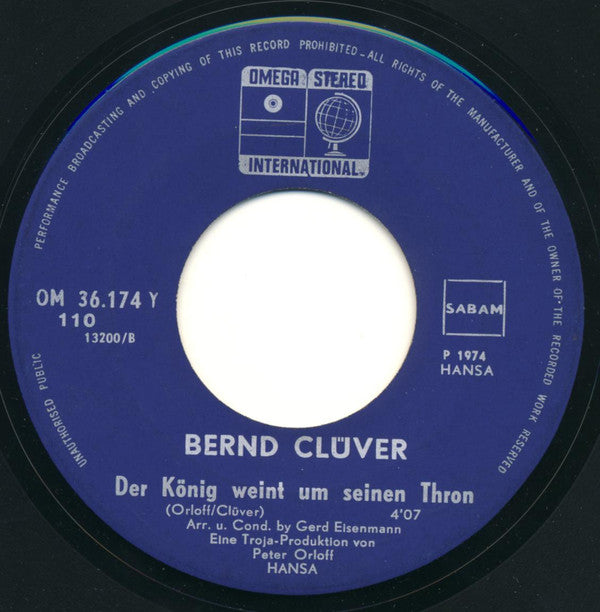 Bernd Clüver : Das Tor Zum Garten Der Träume (7", Single)