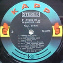 Paul Evans And The Rocky Mount Ramblers : 21 Years In A Tennessee Jail (LP)